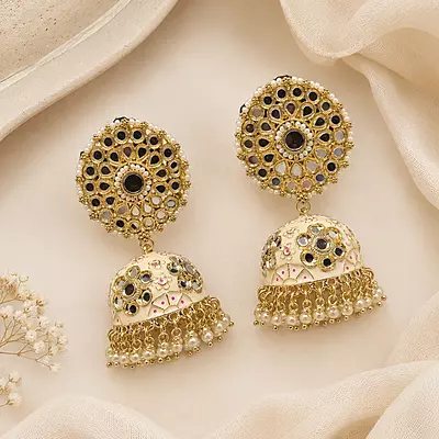 Blush Royale Cream Crystal Chandelier Earrings