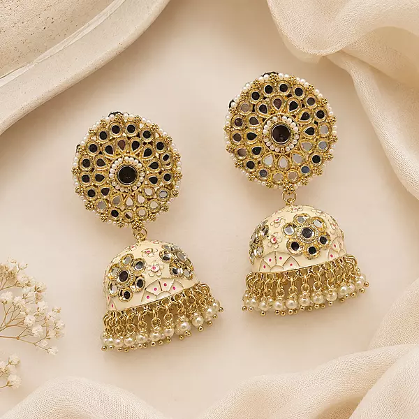 Blush Royale Cream Crystal Chandelier Earrings