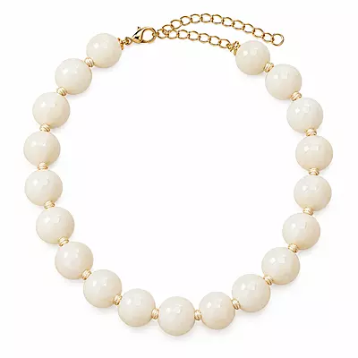 Elowen Ivory Round Beaded Statement Necklace