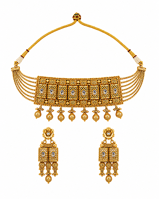 Kundan Rajvika Antique Filigree Choker Set