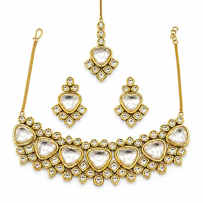 Kundan Vayana Gold Statement Necklace Set