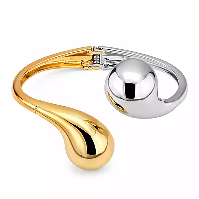 Liora Dual-Tone Sculpted Teardrop Bracelet
