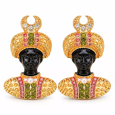 Sahmir Multicolour Maharaja Gold-Tone Statement Earrings EXCLUSIVE