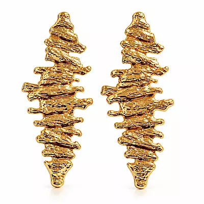Ondavelle Gold-Tone Sculptural Pleated Earrings
