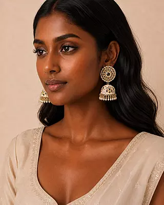 Blush Royale Cream Crystal Chandelier Earrings