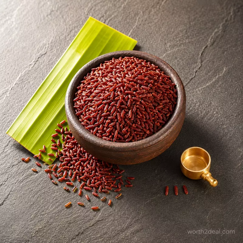 Buy organic Rakthashali Rice online ancient Kerala Ayurvedic rice in traditional bowl | Worth2Deal