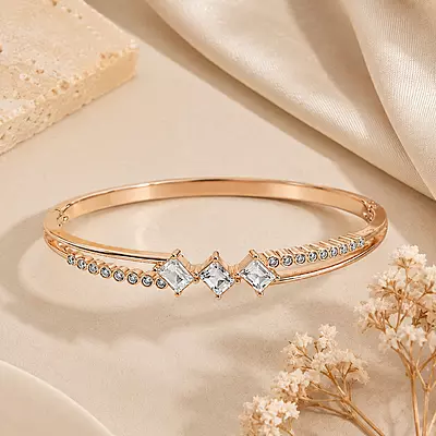 Aurelia Triple-Crystal Rose Gold-Tone Bracelet