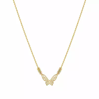 Aurelia Two-Tone Butterfly Pendant Necklace