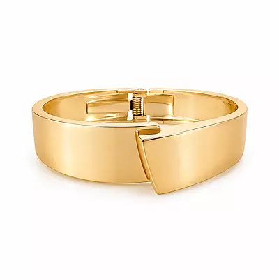 Valora Asymmetric Overlap Gold-Tone Cuff Bracelet