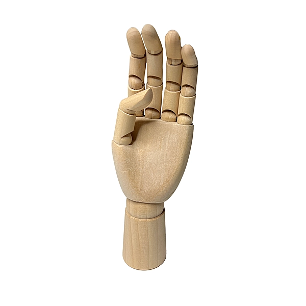 Small Wooden Left Hand Manikin 18cm (7"")