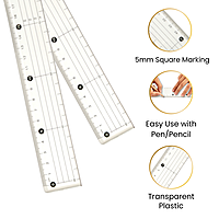 30cm Clear Acrylic Cutting Ruler with Steel Edge