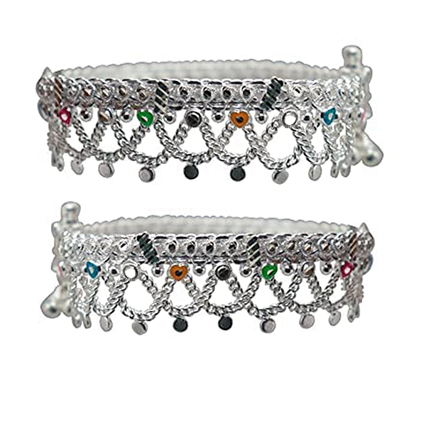Sliver Chain Type Anklet/Light Weight Payal/Chain Kolusu For Women