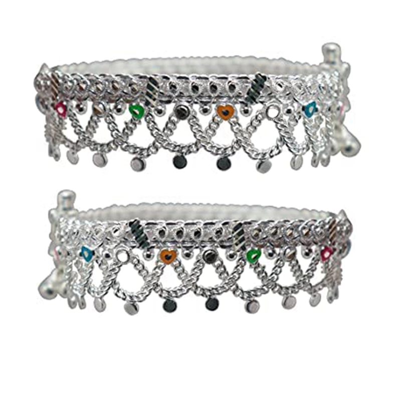 Sliver Chain Type Anklet/Light Weight Payal/Chain Kolusu For Women