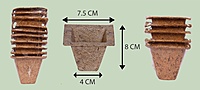 Coco Spanish Cup | 3 Inch Square Coir Planter | Natural Coconut Coir Pot