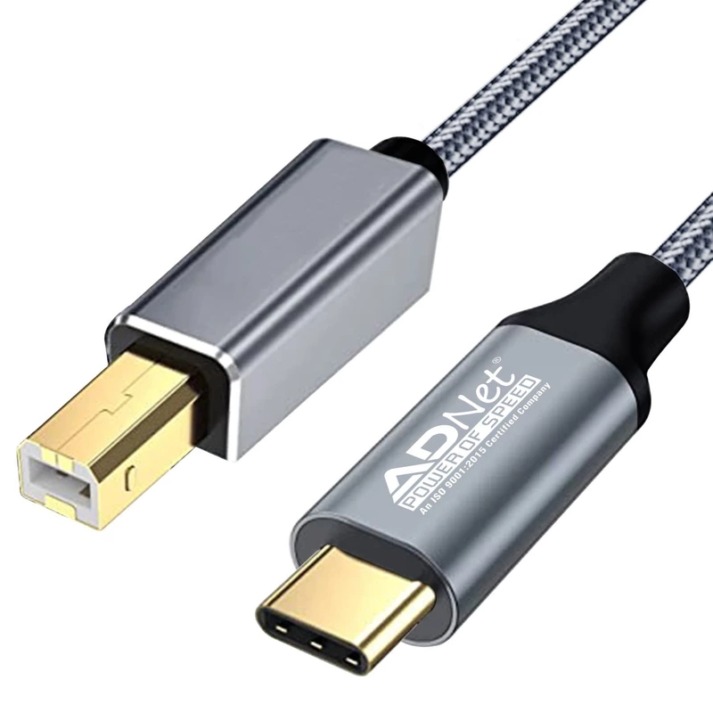 Type C to USB B Printer Cable 1.8mtr High Speed Printer Cable for Printers Scanners and Other Divices