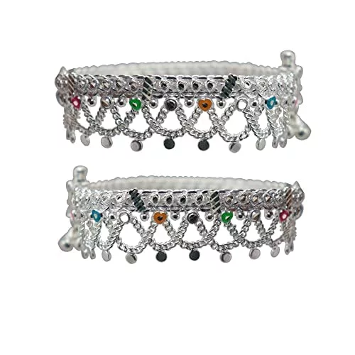 Sliver Chain Type Anklet/Light Weight Payal/Chain Kolusu For Women