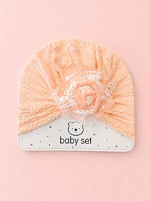 Rosette Lace Baby Turban Cap