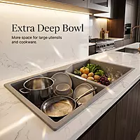 Quartz Elite Double Bowl Sink (Smokey Grey)
