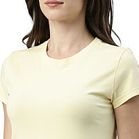 Enamor Essentials Womens Short Sleeve Crew Neck Slim Fit Stretch Cotton Tee - E047