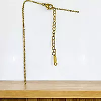 Anti-Tarnish Stainless Steel Gold Circle Pendant Necklace with Green Gemstone