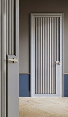 Elegant Vertical Line 3D HDHMR Door in Slate Grey Elegant Vertical Line 3D HDHMR Door in Slate Grey