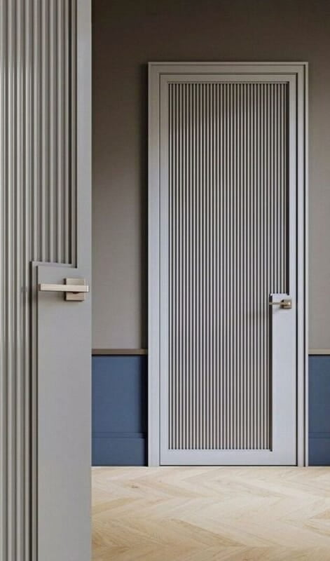 Elegant Vertical Line 3D HDHMR Door in Slate Grey Elegant Vertical Line 3D HDHMR Door in Slate Grey