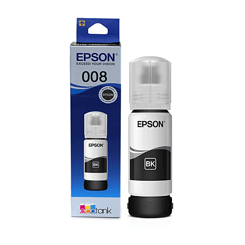 Epson 008 Black Ink Bottle 127ml – Original Inkjet Refill for L15150/L6460/L6580 Series