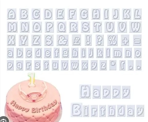 64 Pcs Alphabet Lower Case , uppercase & Symbols cutters
