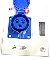 3 Pin, 16A, Industrial Plug & Socket steel sheet enclosures(without MCB) with plug and socket