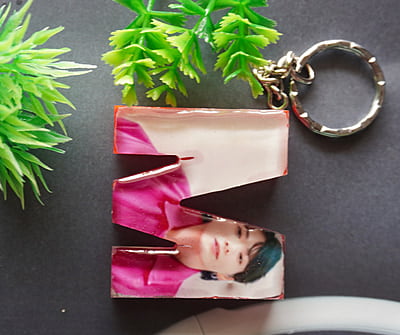 'M'LETTER BTS PHOTO KEYCHAIN (LPK0002)