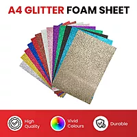 Pack of 10 A4 Green Glitter EVA Foam Sheets
