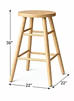 Scott Wooden Seat Bar Stool
