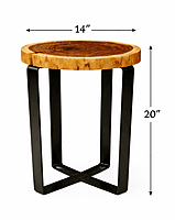 Patria Log Industrial End Table