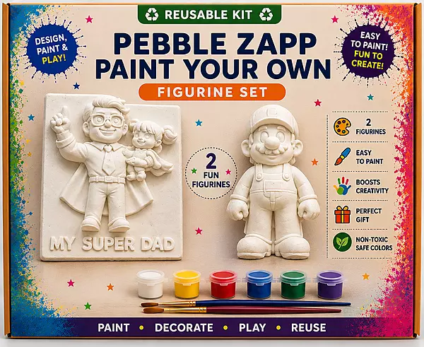 Reusable Super Mario & Super Dad Keepsake Plate DIY Painting Kit