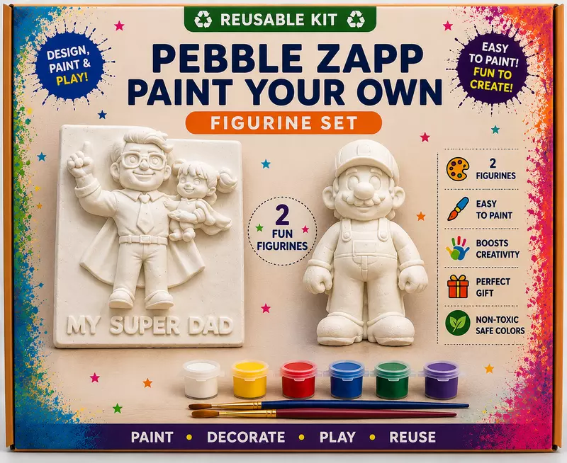 Reusable Super Mario & Super Dad Keepsake Plate DIY Painting Kit