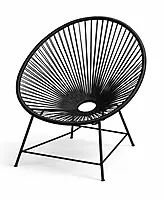 Leppard Weaved Accent Chair Black