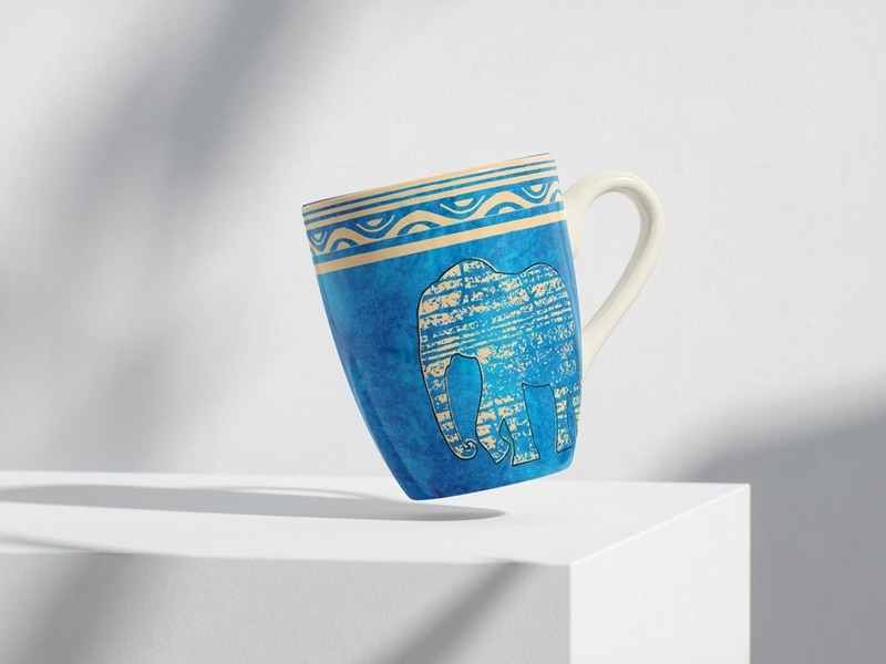 ELEPHANT BLUE COFFEE MUG