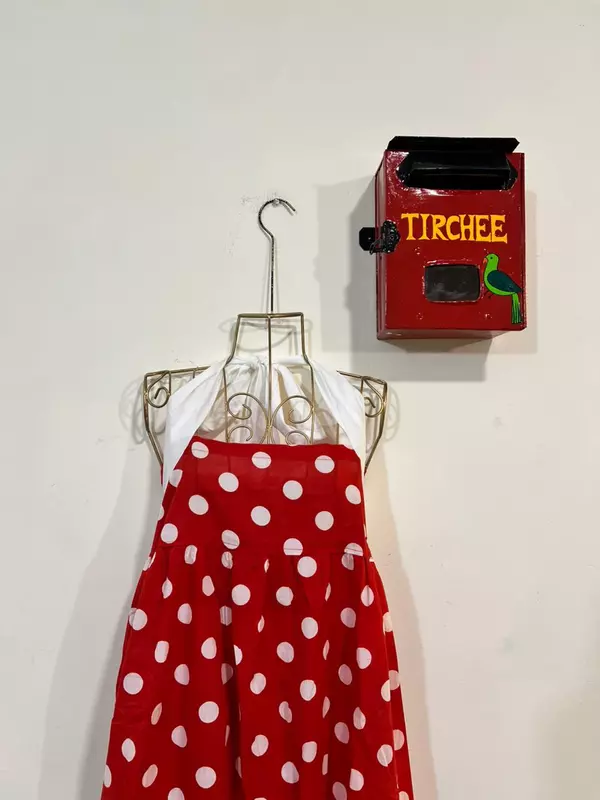 Hoor's Halter Neck Tube Dress - Red & Polka