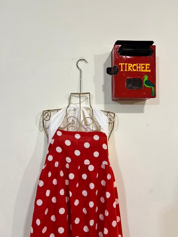 Hoor's Halter Neck Tube Dress - Red & Polka