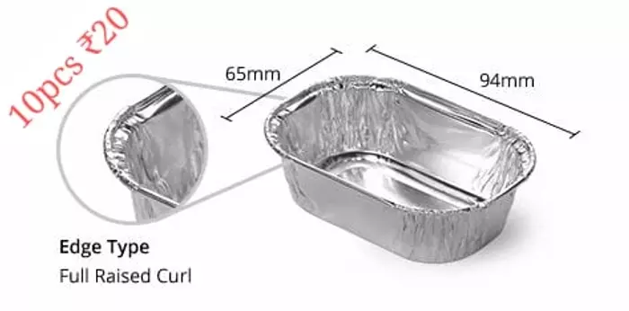 Aluminium Foil Baking Cups 10pc Rectangular