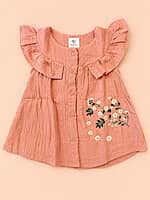 Nilavi – Muslin Front-Open Baby Frock | Assorted Colours Nilavi – Muslin Front-Open Baby Frock | Assorted Colours