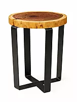 Patria Log Industrial End Table