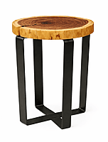 Patria Log Industrial End Table