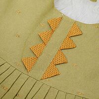 Golden Olive Silk Knot Frock