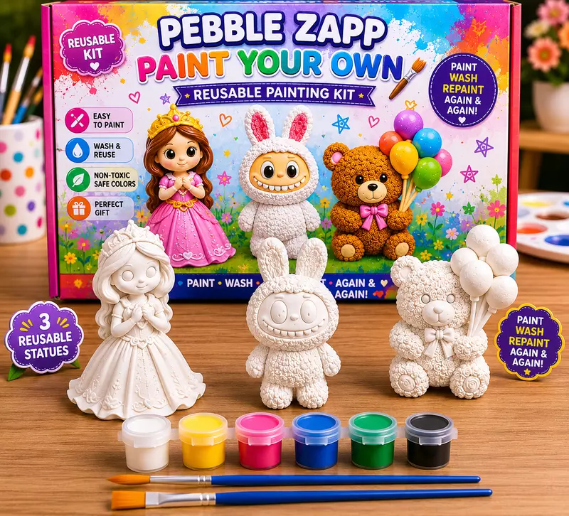 Reusable Balloon Teddy, Labubu & Princess DIY Painting Kit – Paint Your Own Cute Collection
