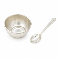 Sterling Silver Baby Feeding Bowl & Spoon Set – Traditional Silver Baby Tableware