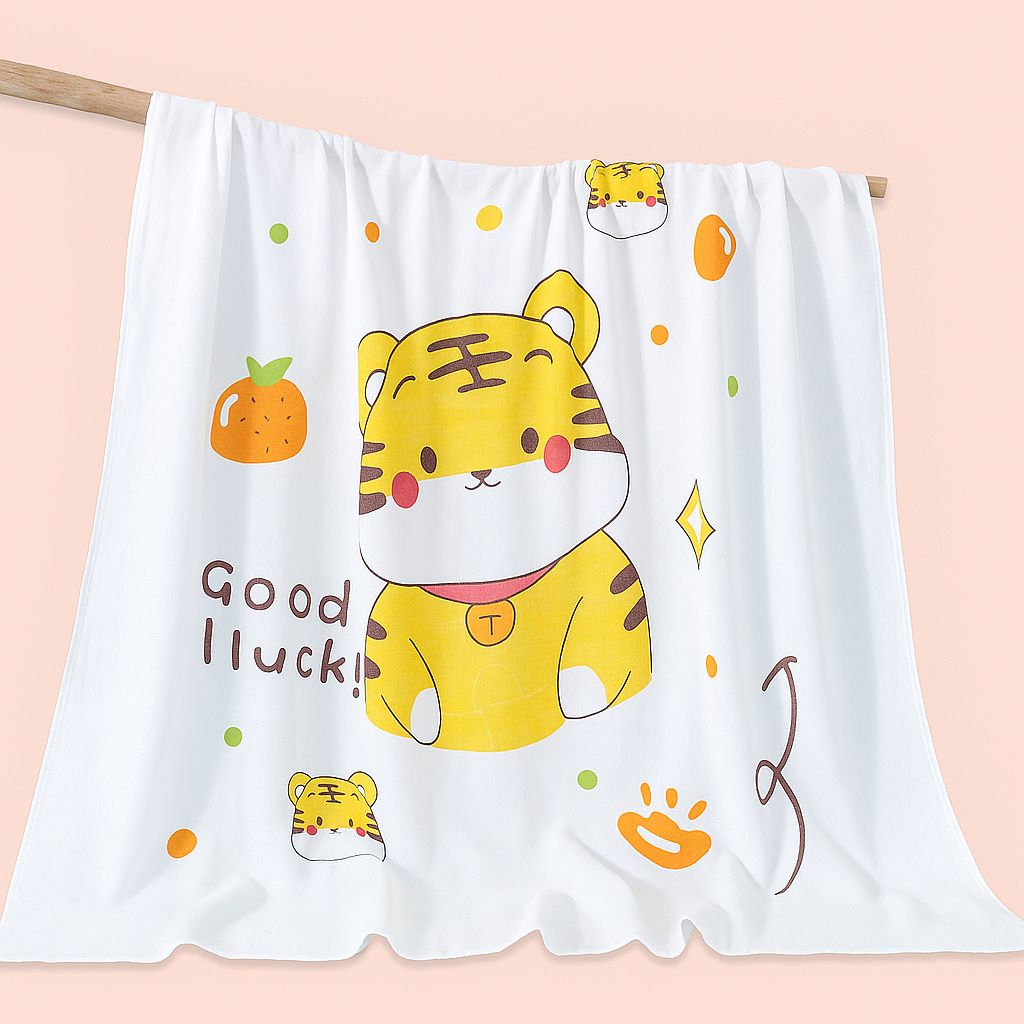 Premium Bamboo Cotton Muslin Swaddle Blanket – 110x110cm