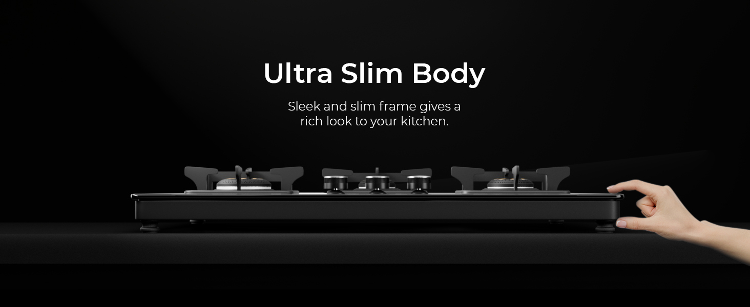 3 Burner Glass Hob Top Cooktop Manual Ignition