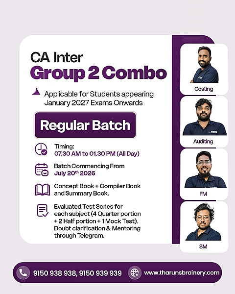 CA Inter Group 2 Combo  | Regular Batch | January  & May 2027 Exam