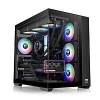Thermaltake View 380 TG ARGB Mid Tower Case – 360mm Radiator | 4 Pre-Installed Fans | Black